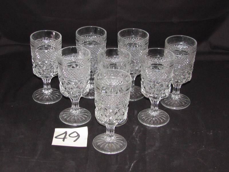 lot 49 image: Anchor Hocking Wexford Stemmed Water Glasses