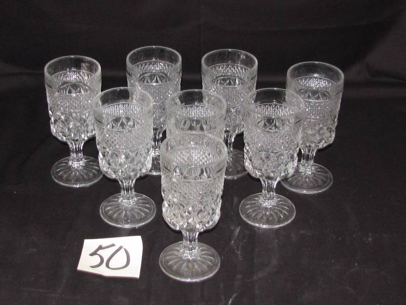 lot 50 image: Anchor Hocking Wexford Stemmed Water Glasses