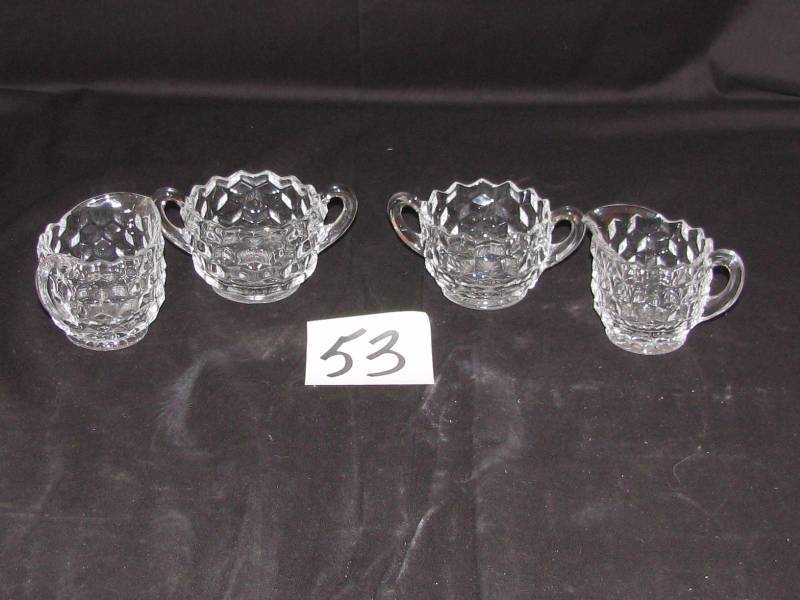 lot 53 image: Fostoria American Cream & Sugar Sets
