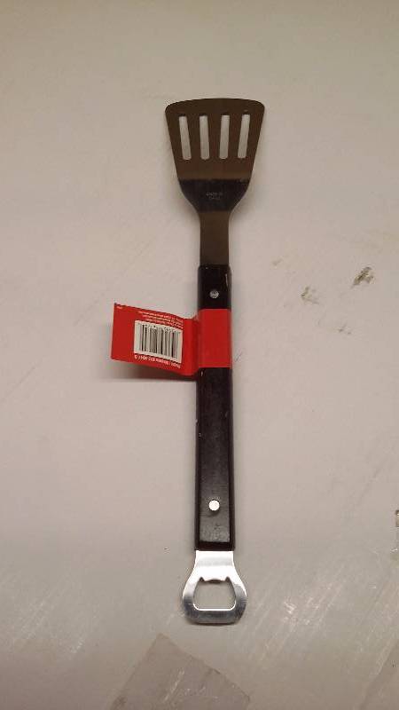 Brinkmann Hardwood handle spatula with bottle opener - grilling