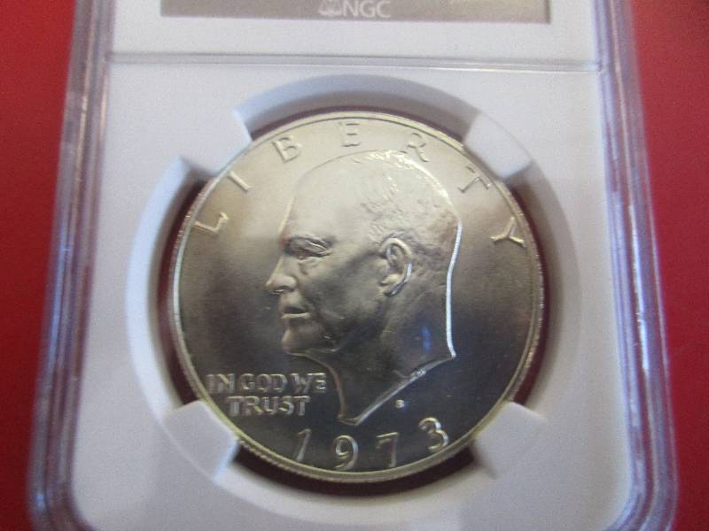 Lot #24 - 1973-S Eisenhower 40% Silver Dollar Certified by NGC in Mint State Condition