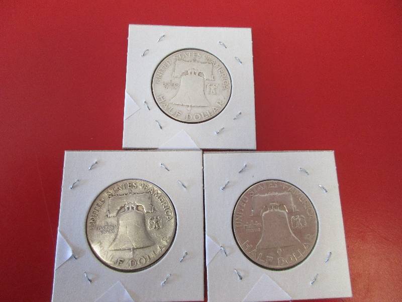 Lot #37 - 1951-P, D and S Franklin Half Dollars.