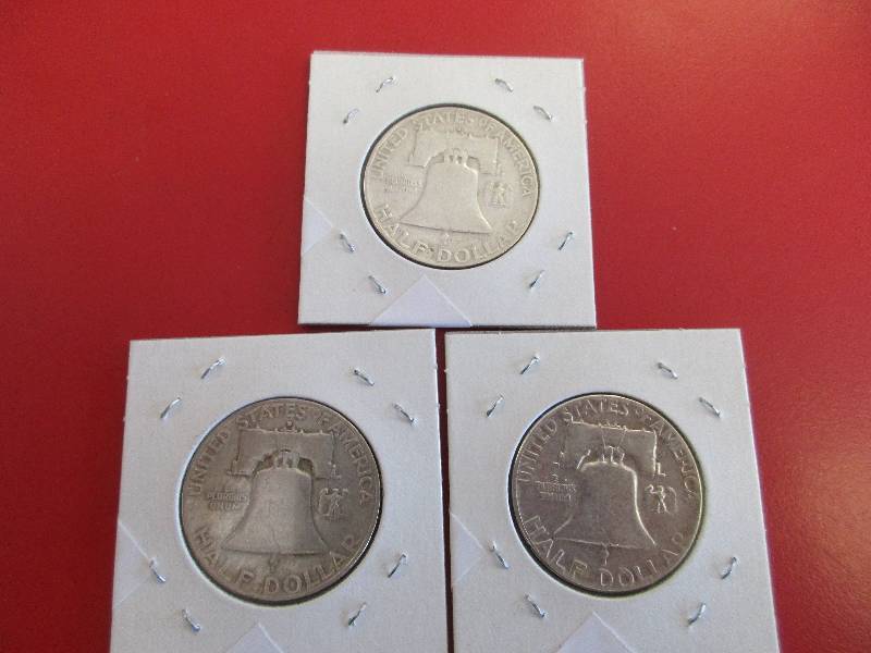 Lot #39 - 1953-D, 1954-P and 1954-D Franklin Half Dollars