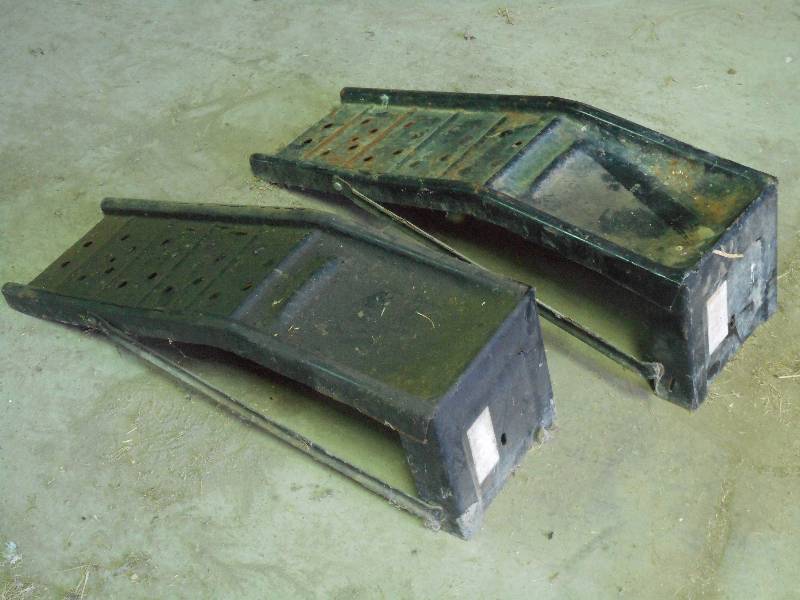 lot 27 image: Set Of Black Steel Car Ramps ...