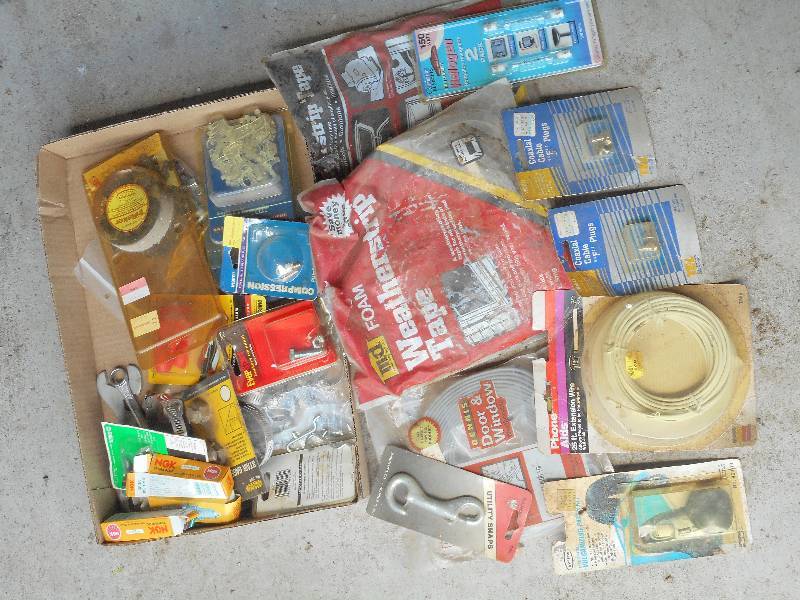 lot 46 image: Flat Of Assorted Hardware, Spark Pl...