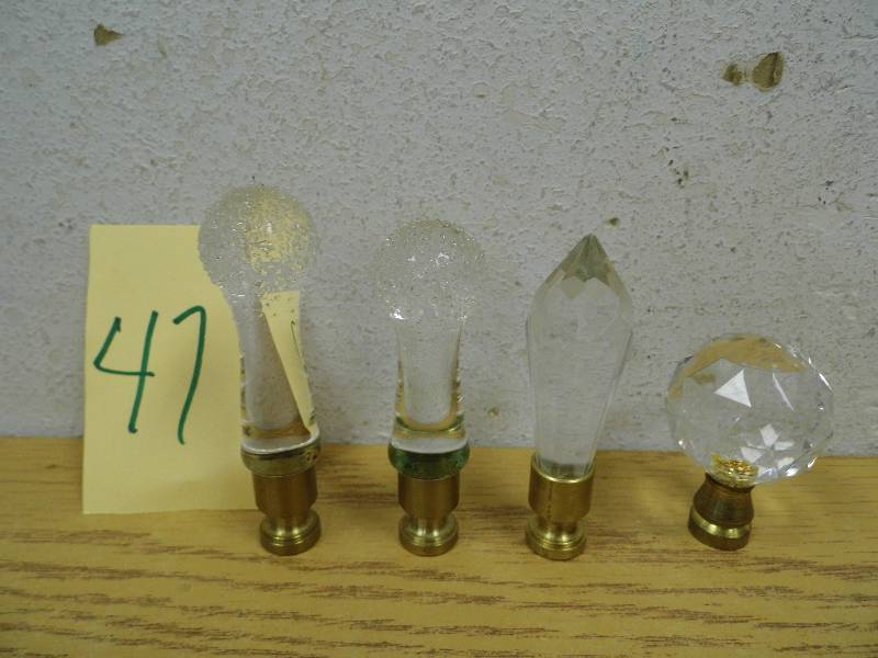 4 Clear Glass Finials