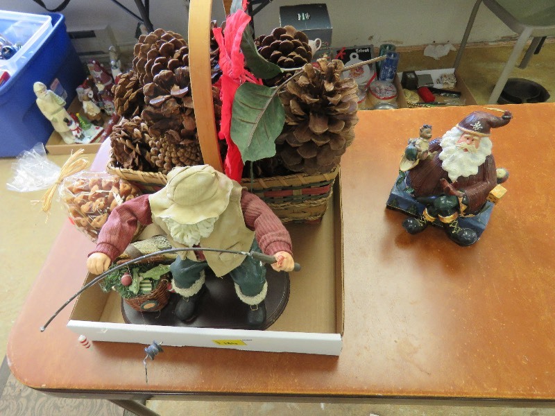 Fishing Santa Figurine