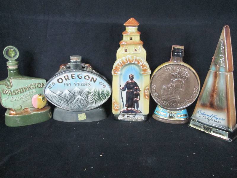 lot 140 image: JIM Beam Decanters Washington, Oregon & California