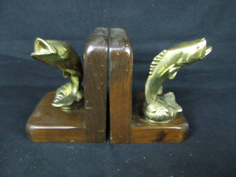 lot 42 image: Brass Bass Bookends