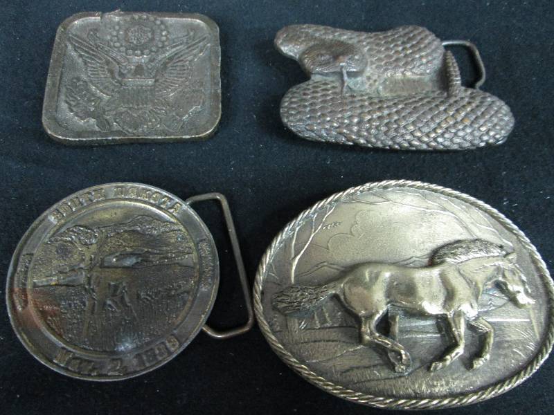 lot 68 image: 4 Assorted Belt Buckles
