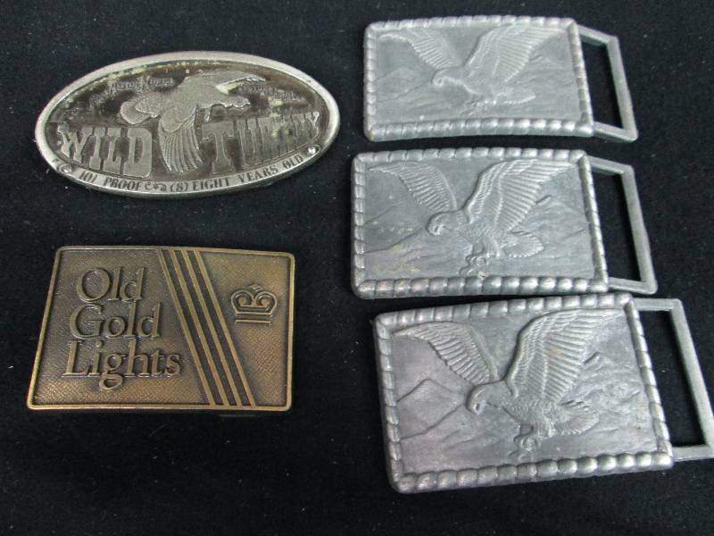 lot 70 image: 5 Wild Turkey Belt Buckles
