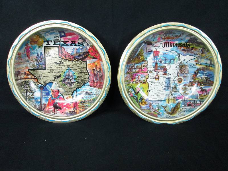 lot 76 image: 2 Souvenir Metal Bowls