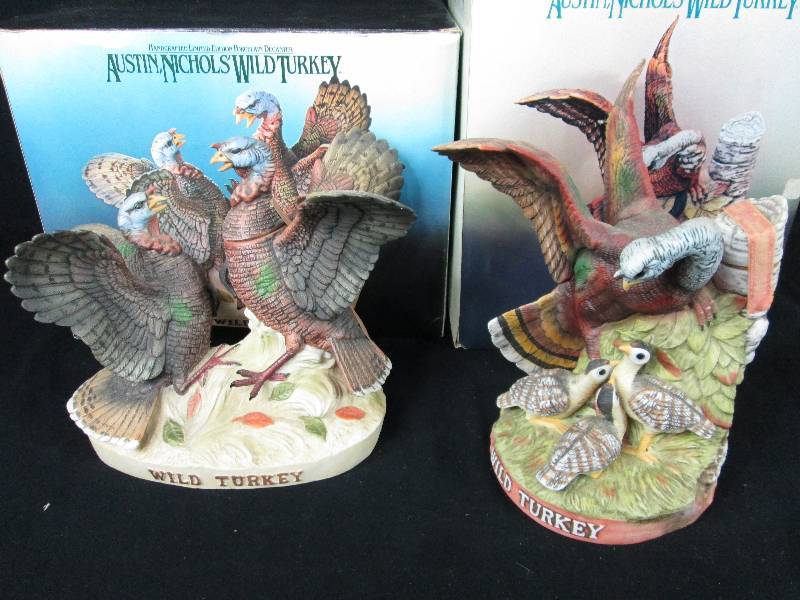 lot 93 image: Wild Turkey Whiskey Decanters Fighting & Mother