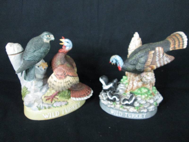 lot 95 image: Wild Turkey Whiskey Decanters Falcon & Skunks
