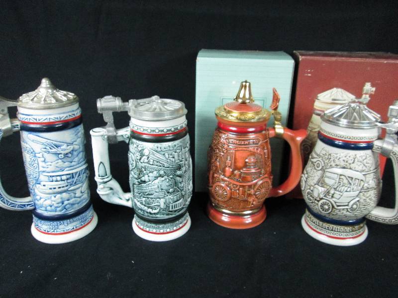 lot 164 image: 4 Avon Beer Steins Transportation related