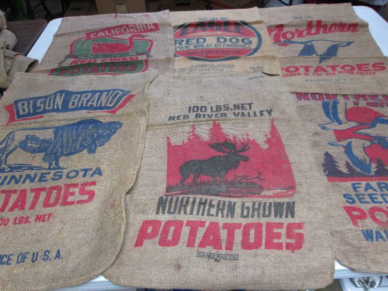lot 189 image: Burlap Potato With Great Art