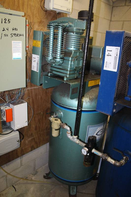 lot 15 image: C-Aire Air Compressor and Tank