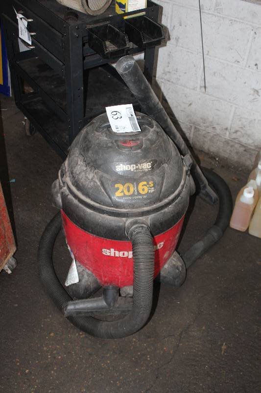lot 63 image: Shop Vac 20-Gallon 6.5hp WetDry Utility Vac Seller Stated Operational