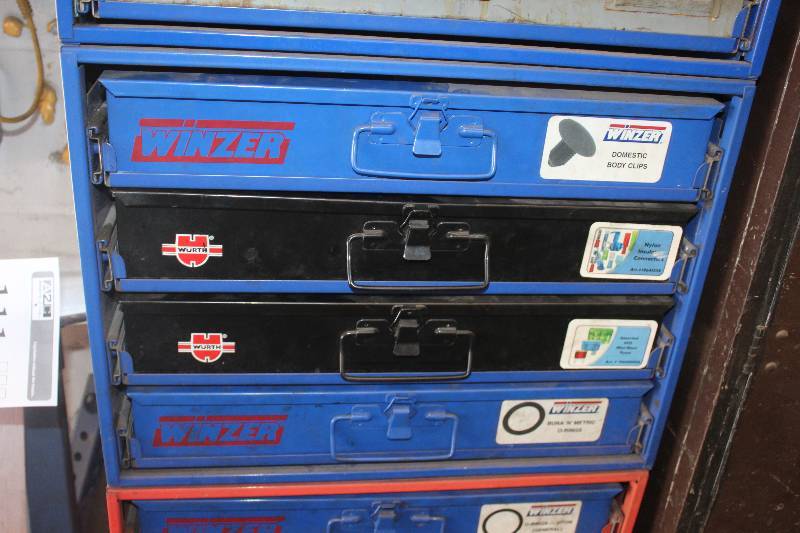 lot 115 image: Winzer Fastener Organizers Including O-Rings, Vacuum Connectors, Fuses