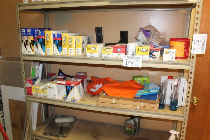 lot 158 image: Contents of Shelf Including Air Filters, Oil Filters
