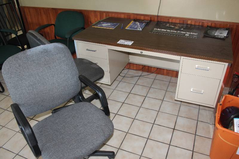 lot 166 image: Lot of Furniture Including 1) Desk AND 2) Chairs