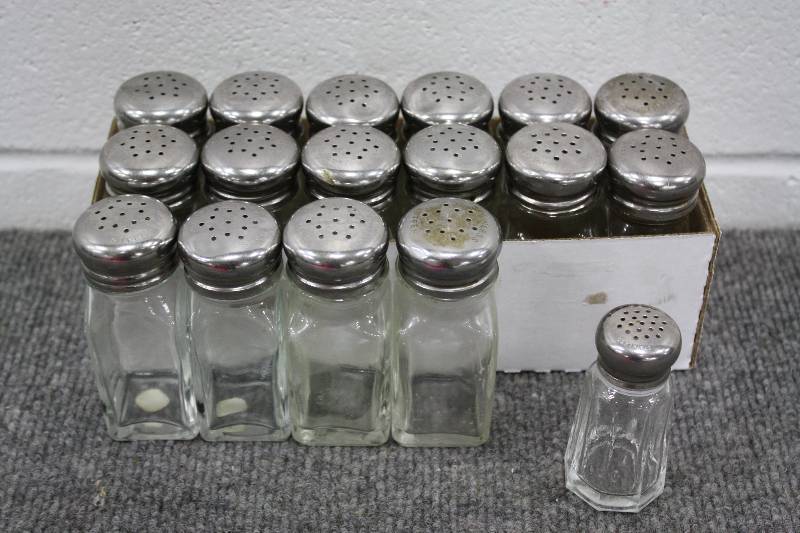 Stainless SteelGlass Salt and Pepper Shakers