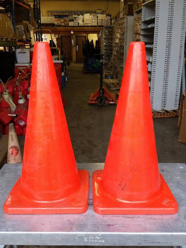 MSA 27 Orange Rubber Safety Cone x2