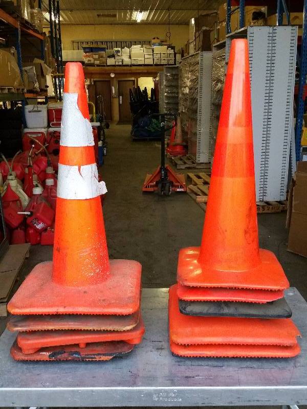 28 Orange Rubber Safety Cone x9