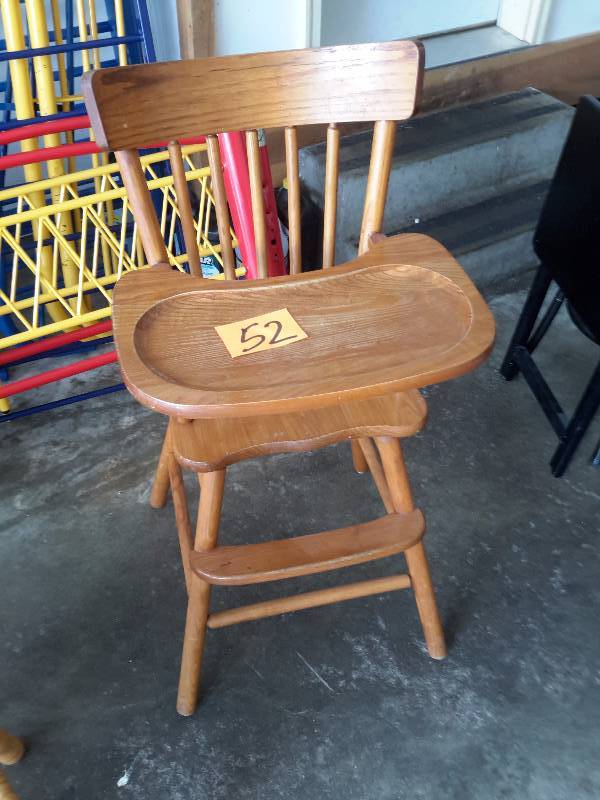 Solid Oak, High Chair.. Very solid