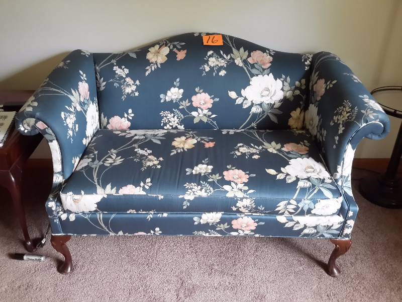 Blue Floral Love Seat.. Hickory Chair Company. 58 in wide