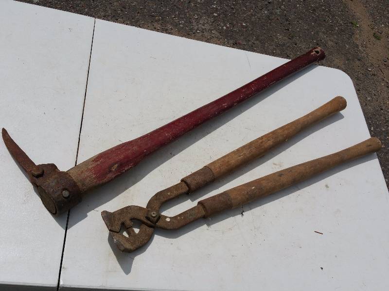 lot 95 image: Rustic Pick Axe and Snips