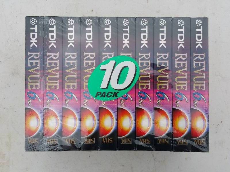 lot 107 image: Unopened 10-Pack of TDK Revue 6 Hour VHS Tapes