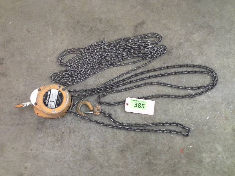 lot 385 image: Harrington CF010 15 1 Ton Hoist