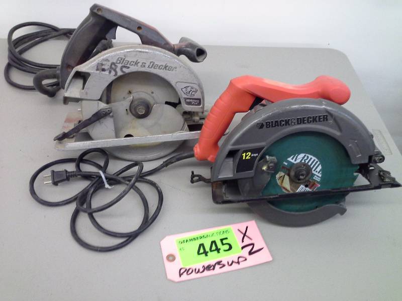 lot 445 image: (2) Black and Decker Circular Saws