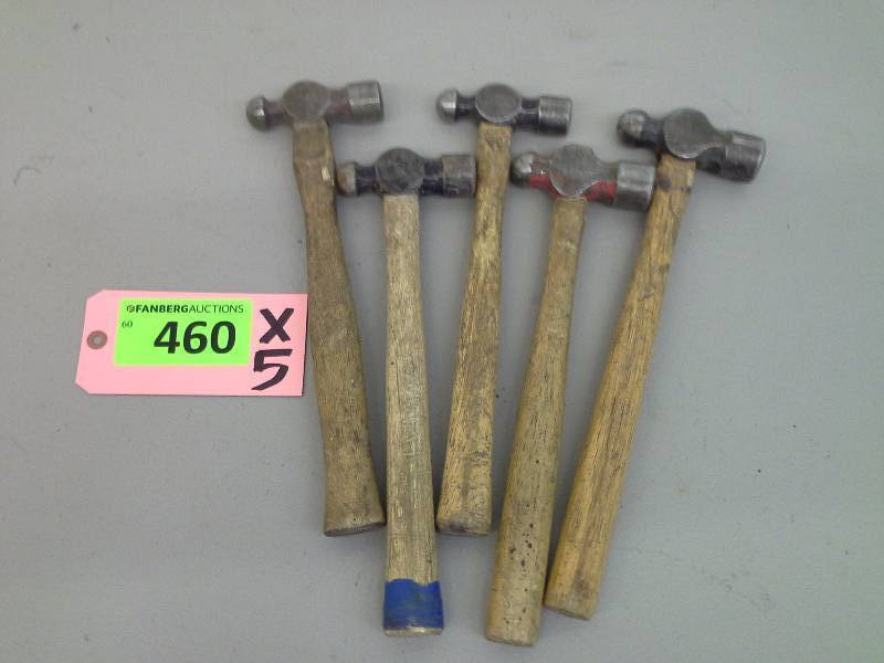 lot 460 image: (5) Ball Peen Hammers