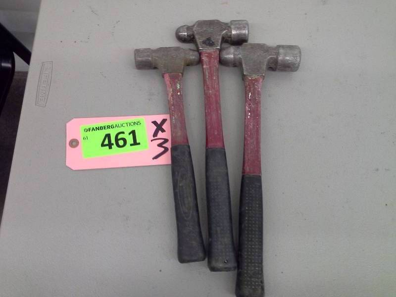lot 461 image: (3) Ball Peen Hammers
