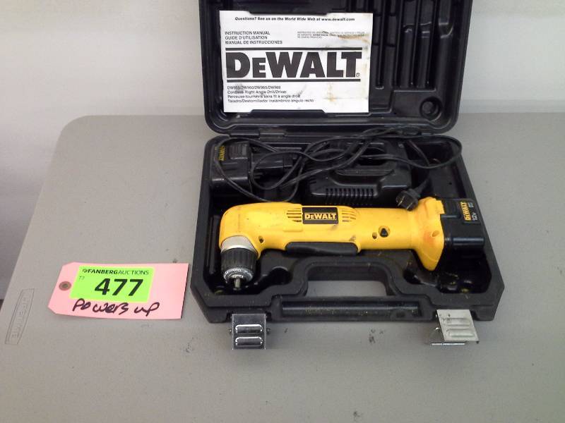 lot 477 image: DeWalt DW 965 Cordless Angle Drill