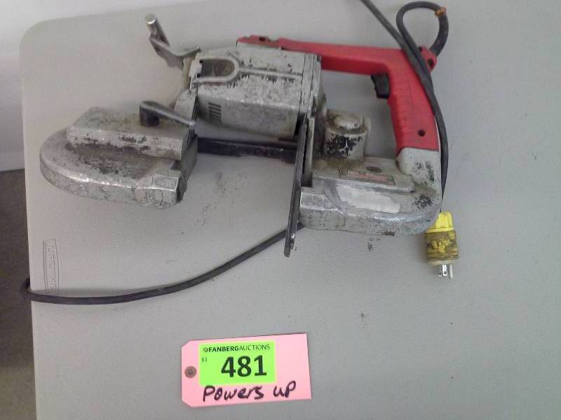 lot 481 image: Milwaukee Portable Band Saw