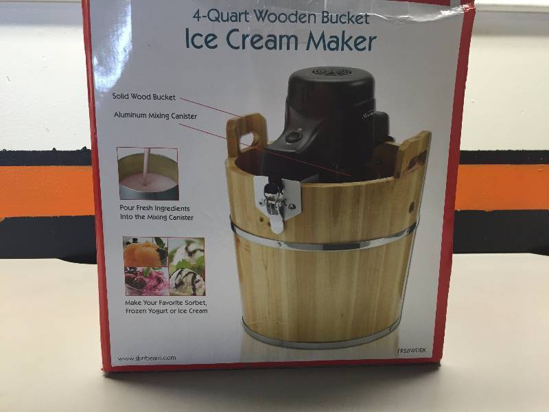 Sunbeam 4qt Wooden Ice Cream Maker July Store Return