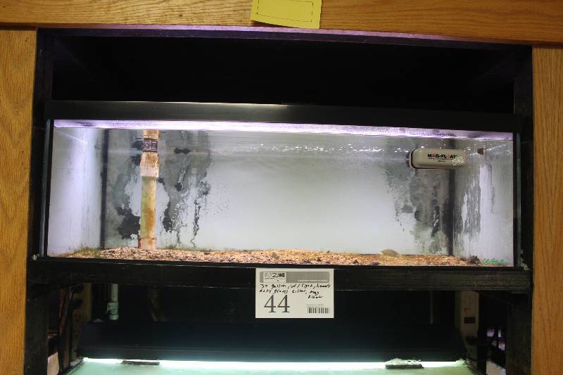 lot 44 image: 30-Gallon Breeder Aquarium - Drilled w Glass top, Light, Bulkhead and Stand pipe.