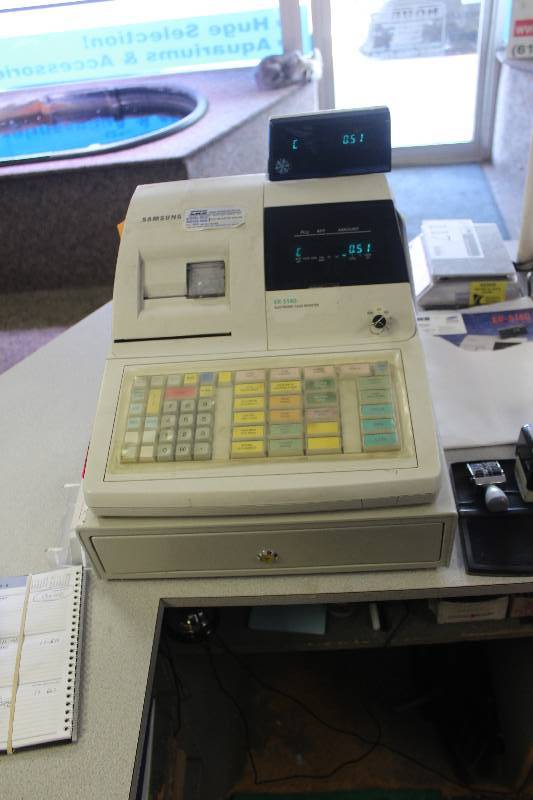 lot 116 image: Samsung ER-5140 Electronic Cash Register w Key and Operators and Programming Manual