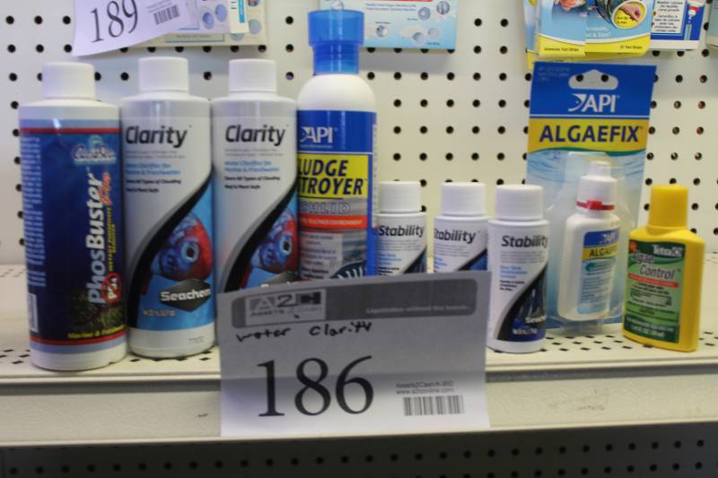 lot 186 image: Lot of Bottles Water Clarity, Stability, AlgaeFix