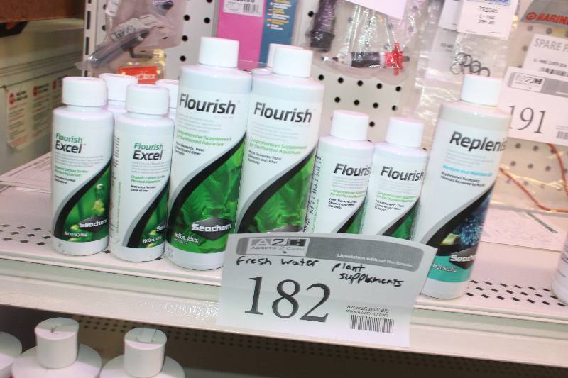 lot 182 image: Lot of 10-Bottles seachem Fresh Water Plant Supplements Including Flourish, Flourish Excel, Replenish