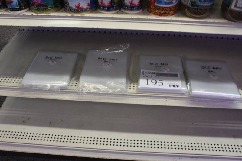 lot 195 image: Shelf Lot of 8x15 Clear Bags