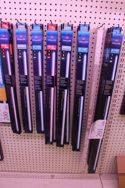 lot 201 image: Wall Lot of Aquarium High Efficiency Lighting Including Coralife,Aqueon T5 14W 24,18W 30, 21W 36 10,000K Daylight, Color Max, Actinic Bluelight Aquarium