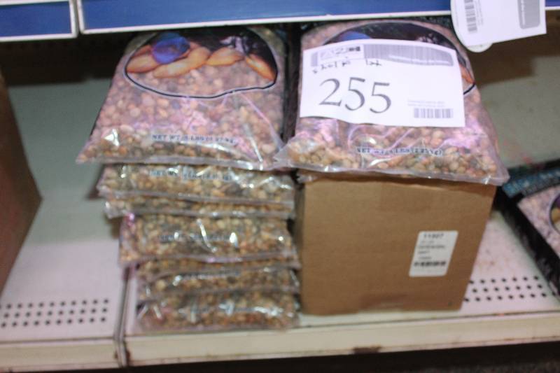 lot 255 image: Shelf Lot of 5lbs Bags of Colored Aquarium Gravel