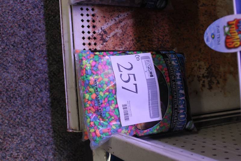 lot 257 image: Lot of (2) 5lbs Bags of Colored Aquarium Gravel