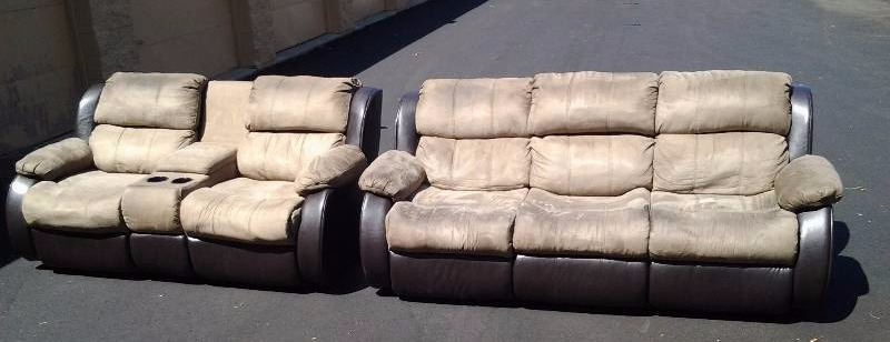 Ashley Furniture Double Recliner Sofa & Love Seat