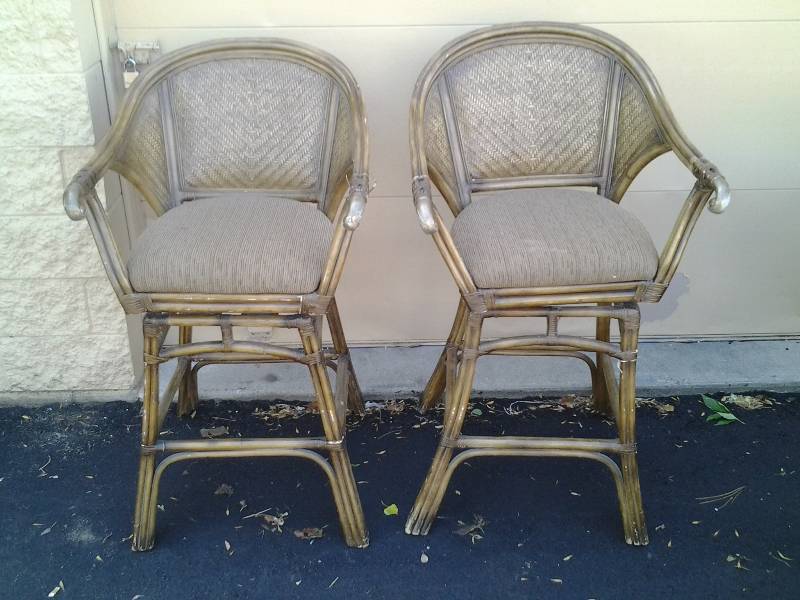 Pair Of Rattan Bar Stools