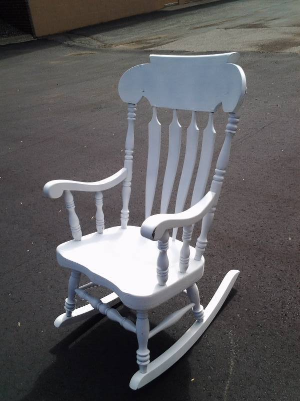 White Wood Rocking Chair